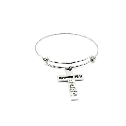 Jeremiah 29 11 Cross Charm Bracelet