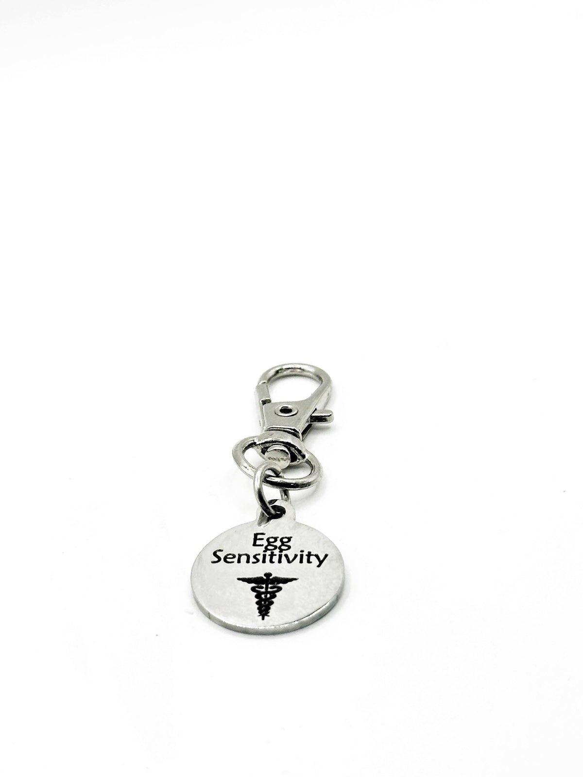 Egg Sensitivity Medical Alert Clip On Charm Stainless Steel Allergy Identification Lobster Clasp Charm