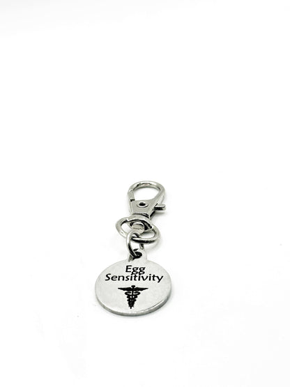 Egg Sensitivity Medical Alert Clip On Charm Stainless Steel Allergy Identification Lobster Clasp Charm