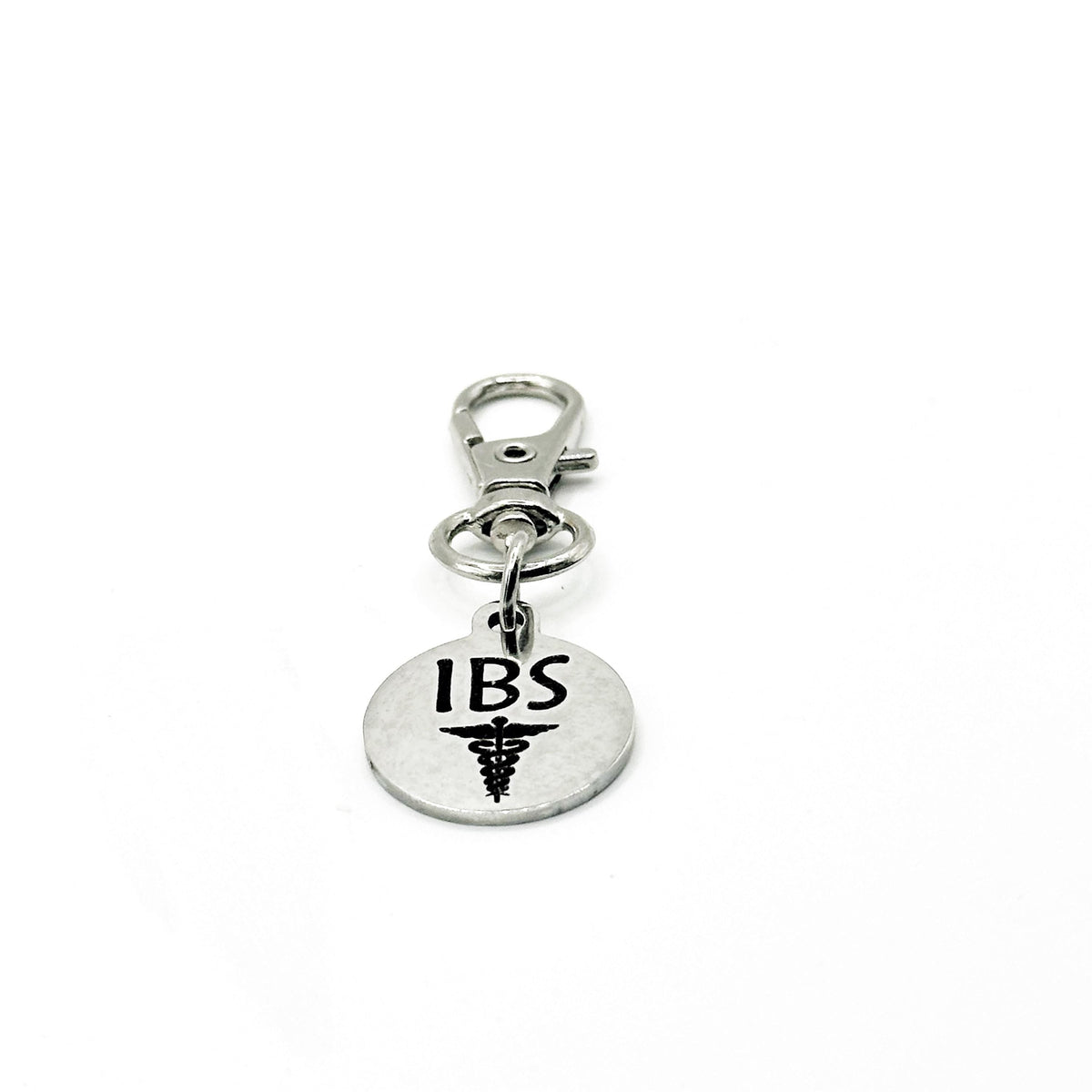 IBS Medical Alert Clip On Charm Stainless Steel Allergy Awareness Accessory
