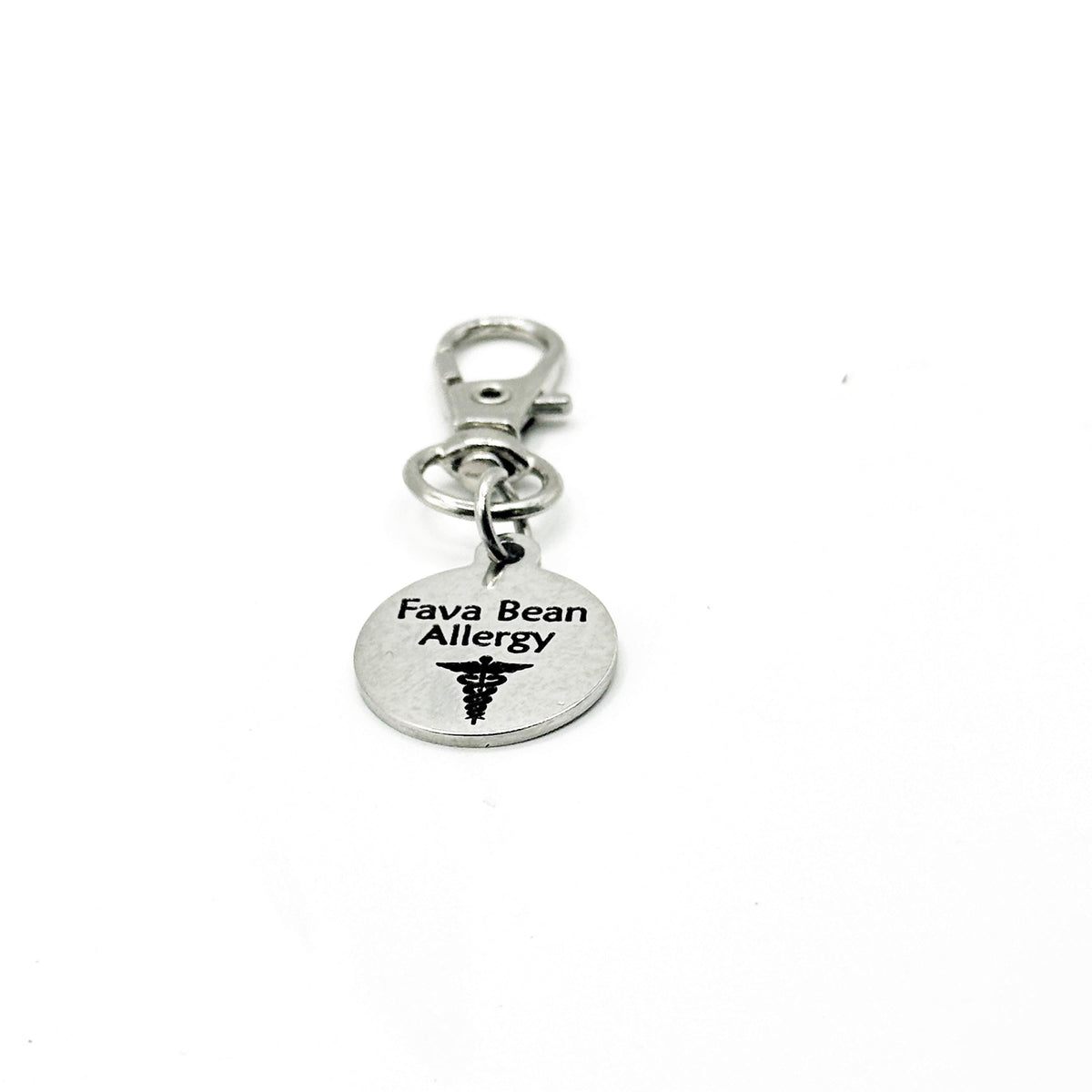 Fava Bean Allergy Medical Alert Clip On Charm Stainless Steel Allergy Charm For Bags Zippers And Keychains