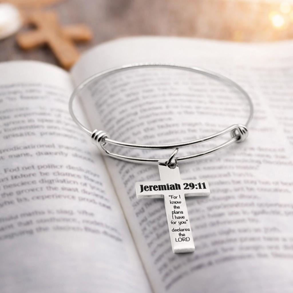 Jeremiah 29 11 Cross Charm Bracelet