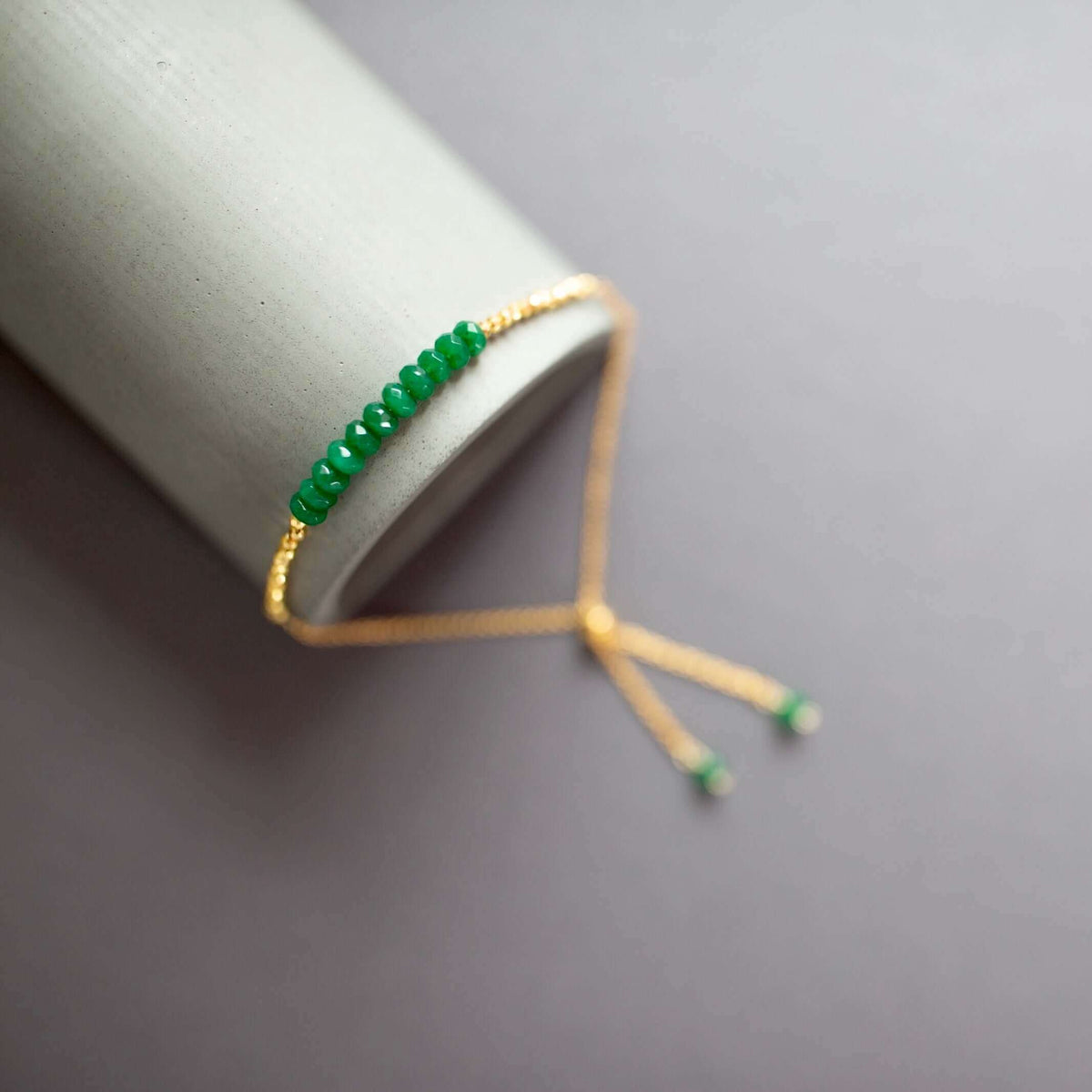 Bracelet Set: Green Onyx and Green Jade