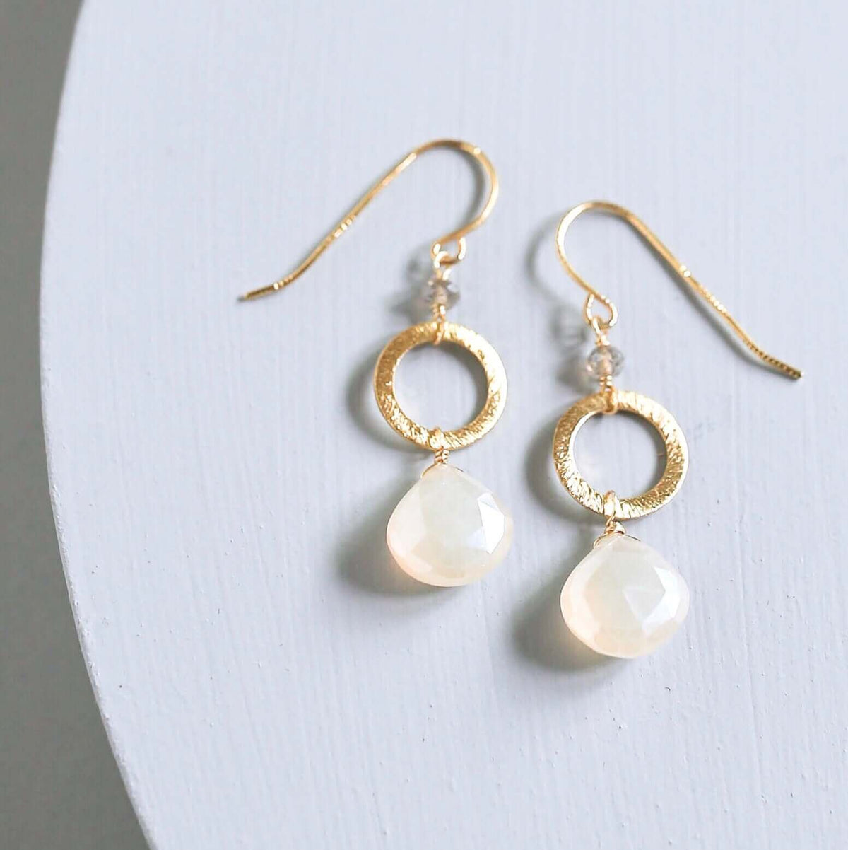The Airie Earring - White Chalcedony Silver