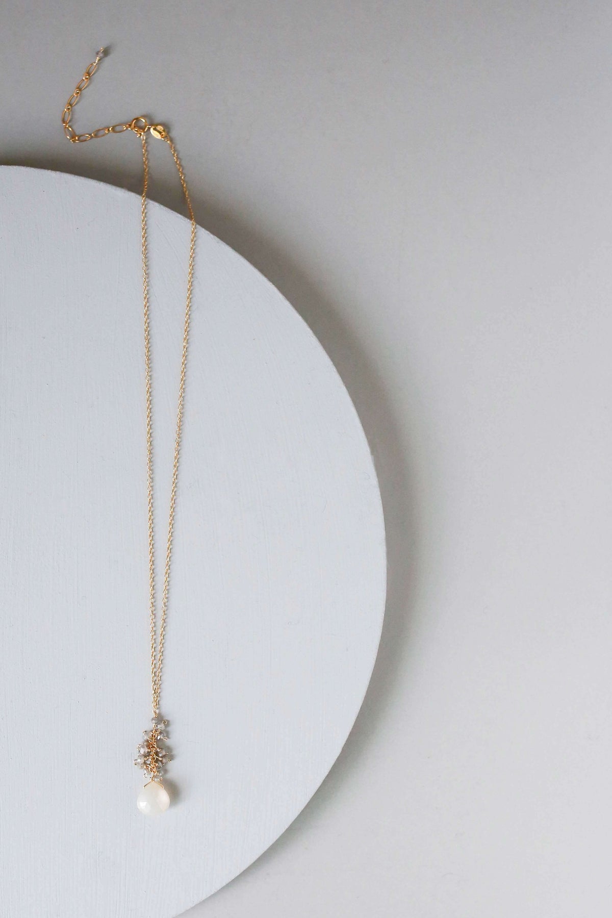 White Chalcedony Cluster Necklace