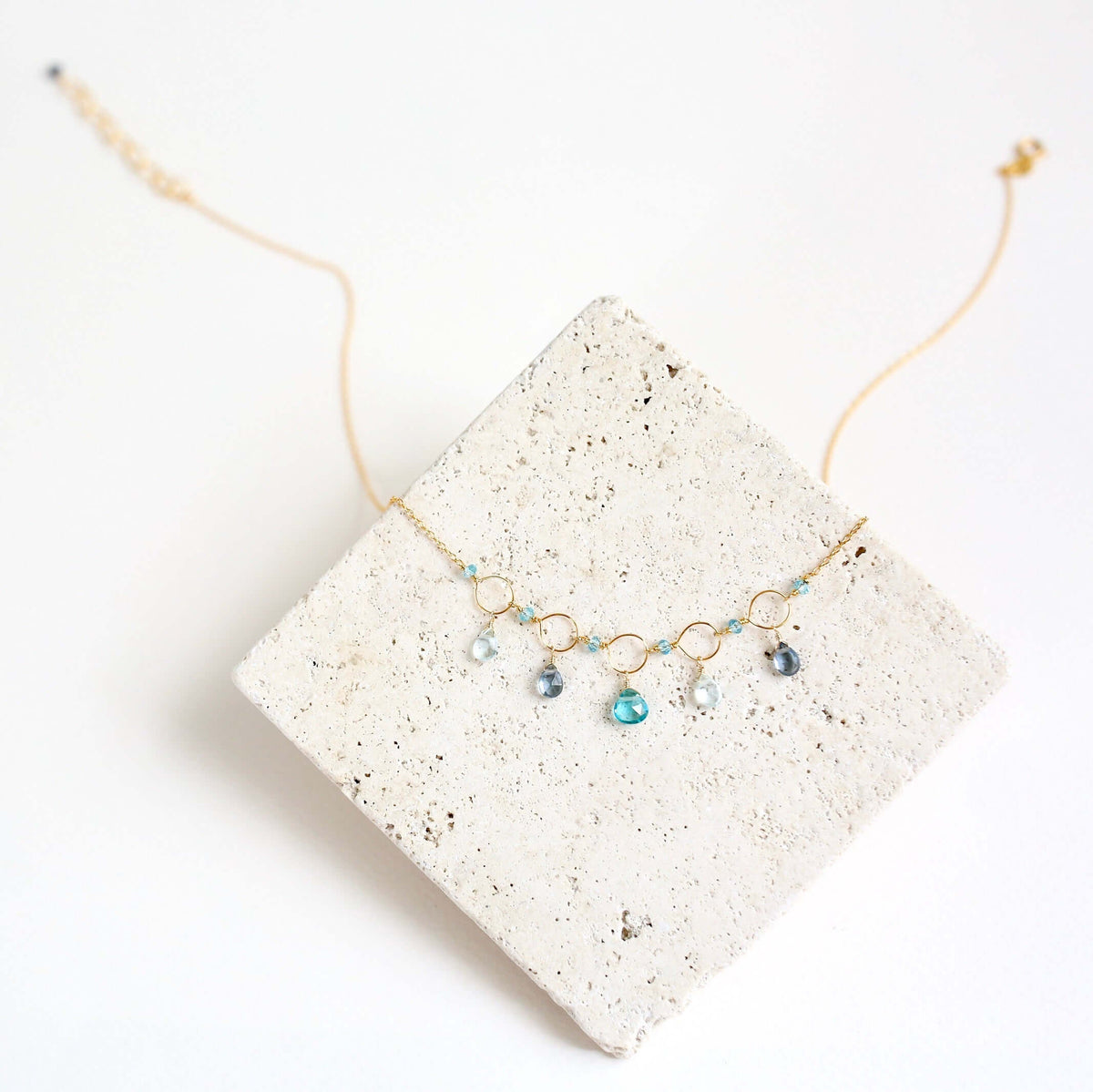 Black Spinel Gemstone Mini Sparkler Necklace