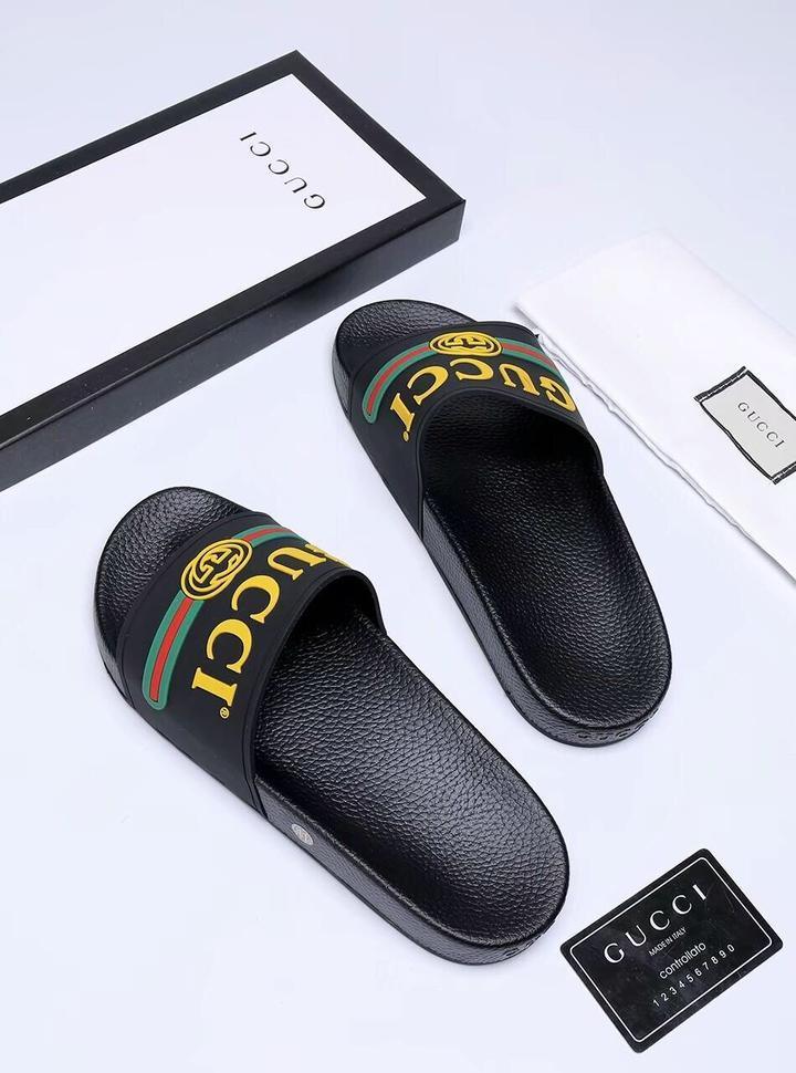 Gucci Leather Slippers - Men's Luxury Loungewear | Authentic