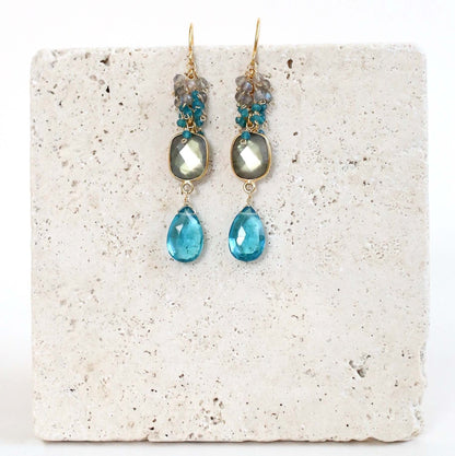 Bezel Cluster Earrings