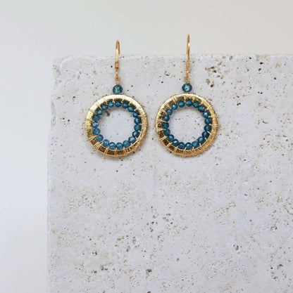Labradorite Mini Halo Earrings