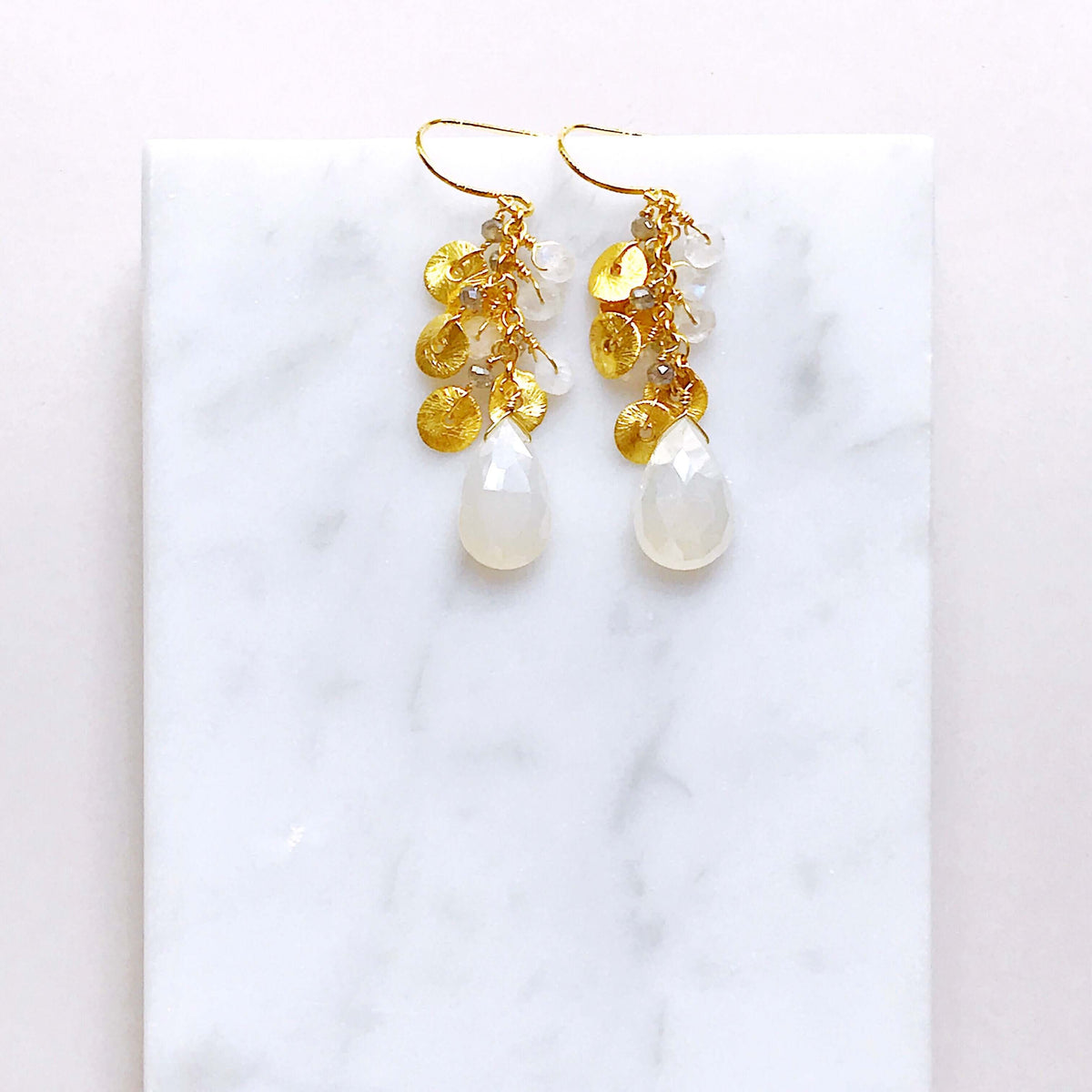 The Aurora Earring - White Chalcedony