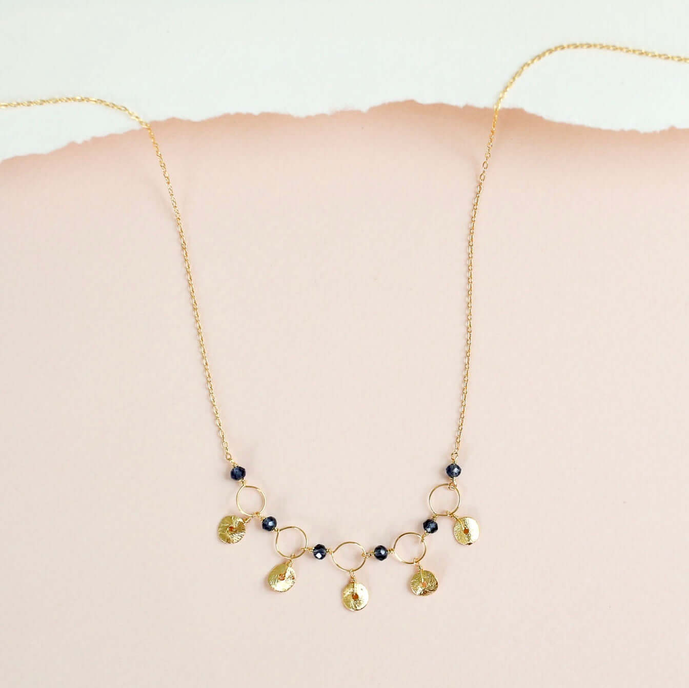 Orange Chalcedony Mini Chain Loop Necklace