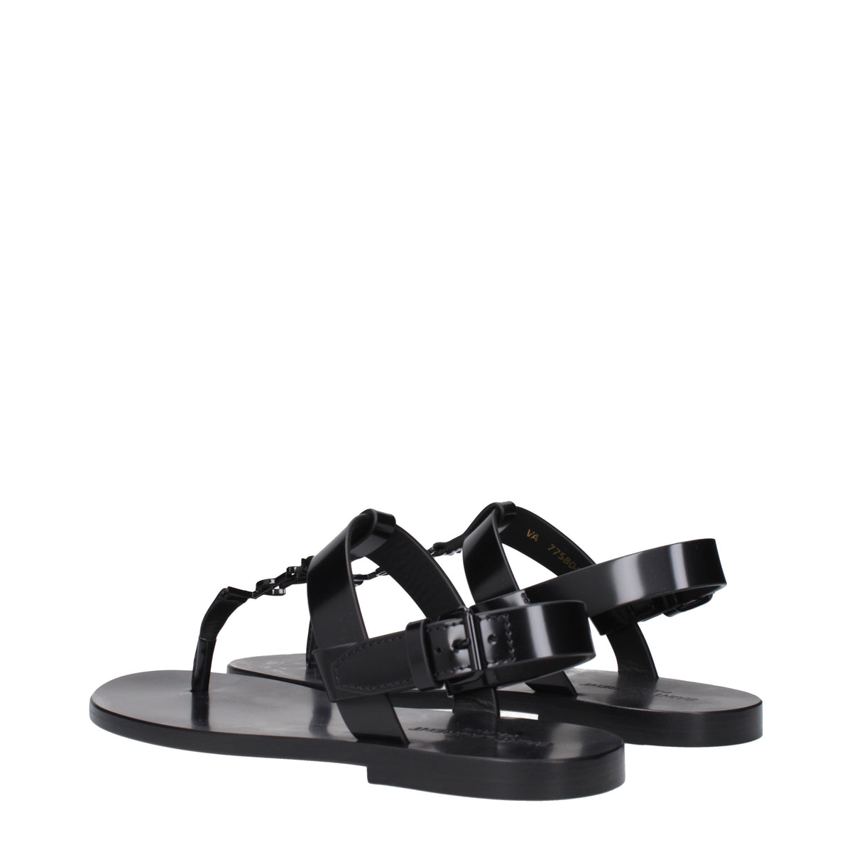 Saint Laurent Sandali Cassandre  Uomo Pelle Nero