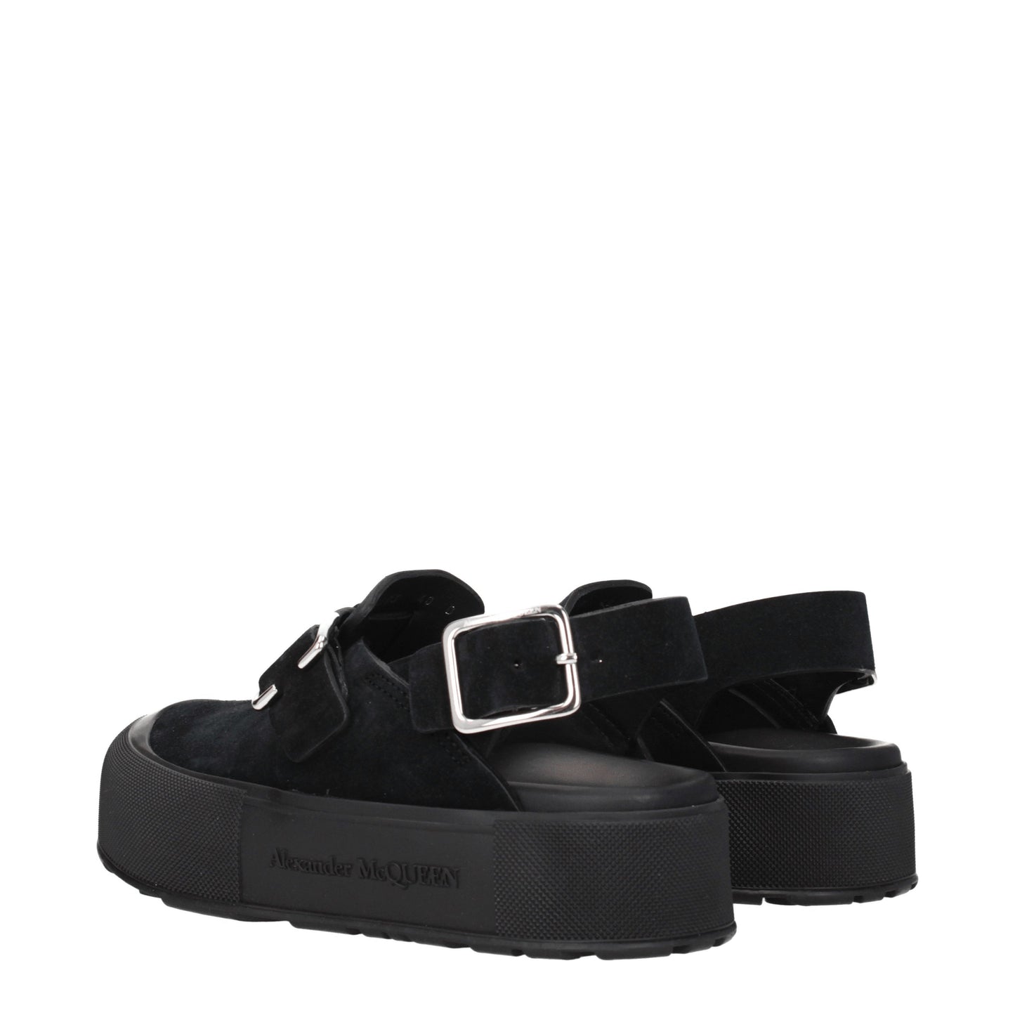 Alexander McQueen Sandali Uomo Camoscio Nero
