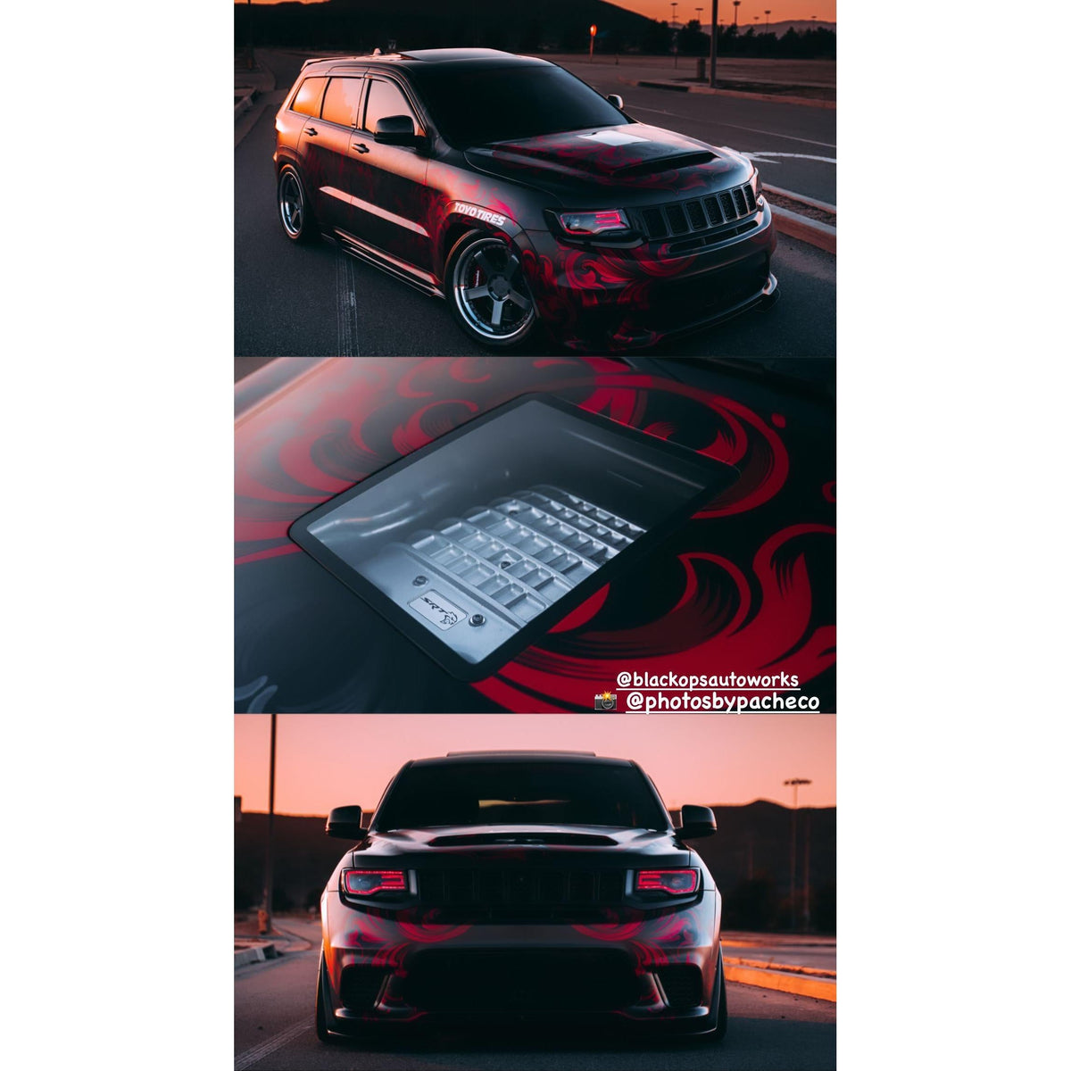 Black Ops Auto Works Demon Window Hood - 2011-2021 Jeep Grand Cherokee WK2