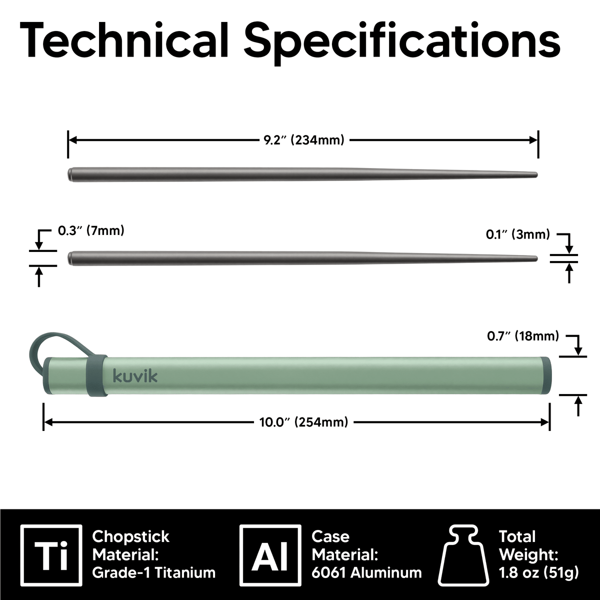 Kuvik Titanium Chopsticks