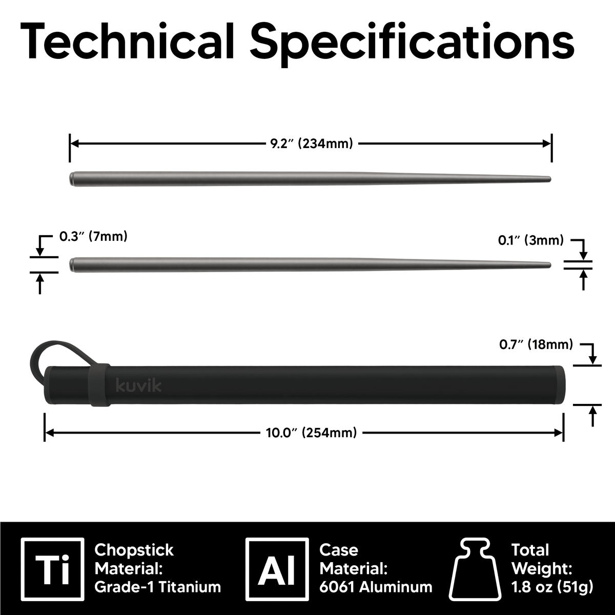 Kuvik Titanium Chopsticks