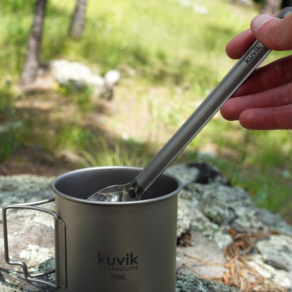 Kuvik Titanium Long Handle Spoon/Spork 2-Pack