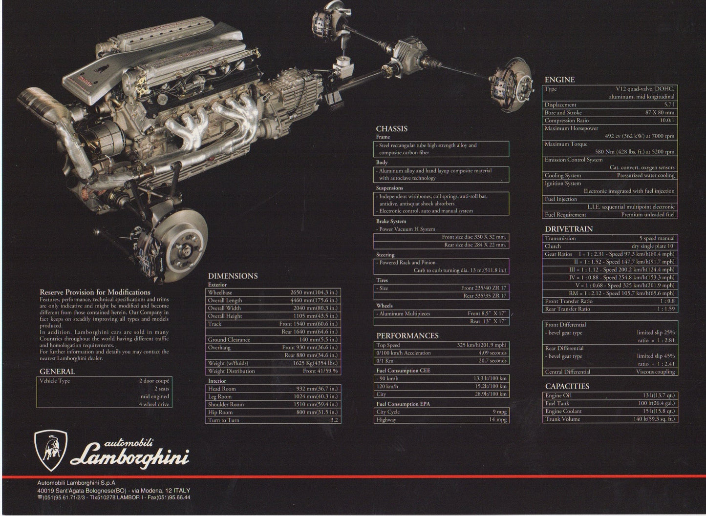 Lamborghini Press Kit 1993 Geneva - Diablo VT Presentation