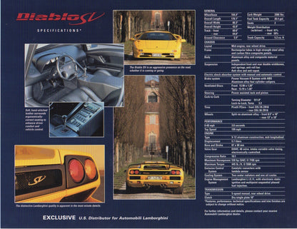 Lamborghini Diablo SV Brochure