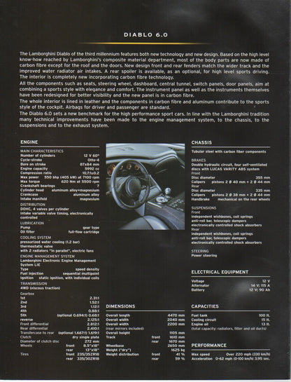 Lamborghini Diablo 6.0 Brochure/Poster