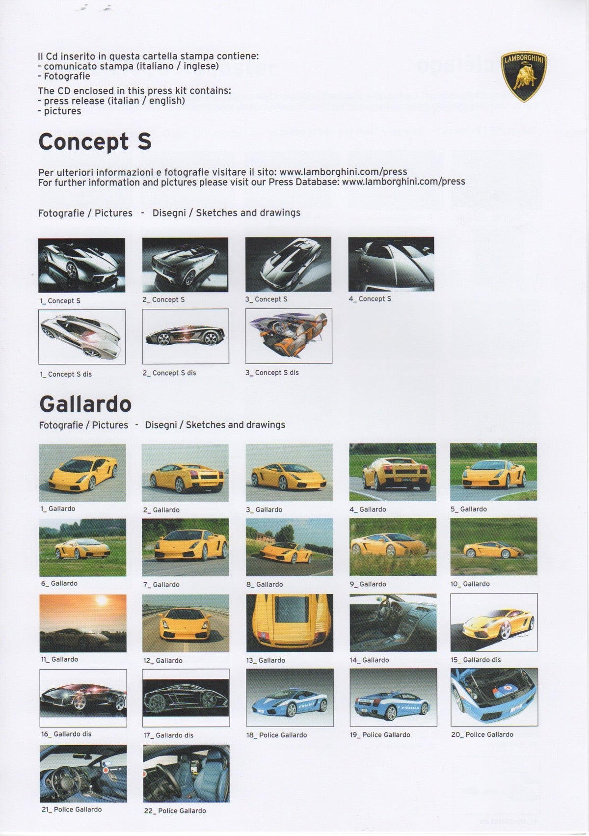 Lamborghini Press Kit 2005 Geneva