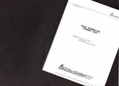 Lamborghini Diablo VT Large Brochures & Press Kit