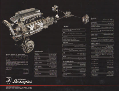 Lamborghini Diablo VT Large Brochures & Press Kit