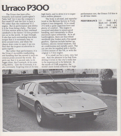 Lamborghini Production Line 1975 Brochure (UK)