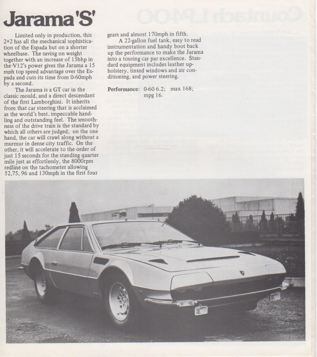 Lamborghini Production Line 1975 Brochure (UK)