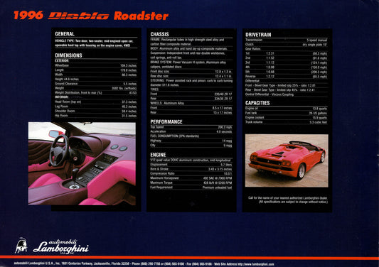 Lamborghini Roadster Brochure (US)(1996)