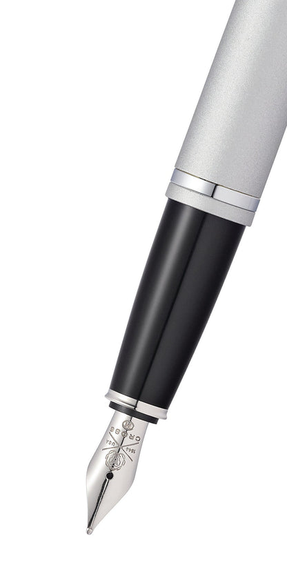 Calais™ Satin Chrome Stainless Steel Fine Nib Fountain Pen