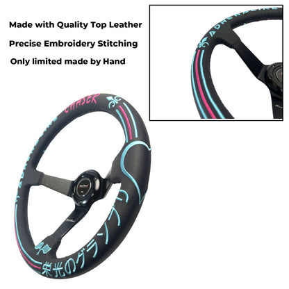 Leather 350mm Suede Steering Wheel Hub Kit For 01-06 BMW 320 325 328 330 M3 Z4 E90 Mini Cooper E46H