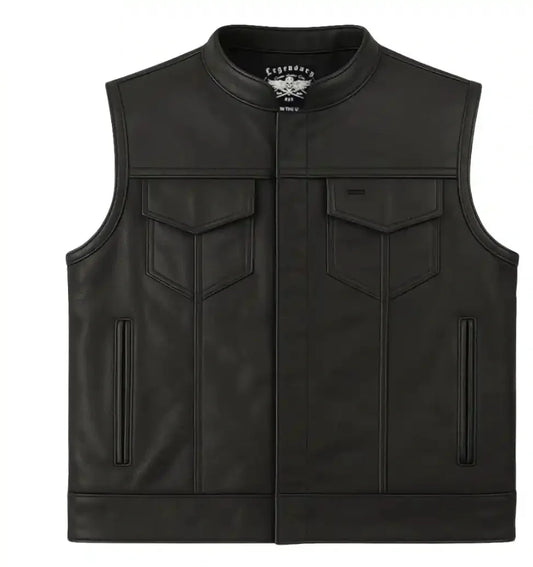Legendary Outlaw Men's Leather Motorcycle Vest