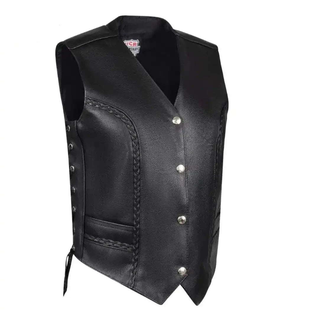 Legendary Women's Braided Leather Vest