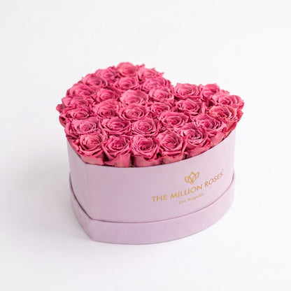Heart Light Pink Suede Box | Orchid Roses