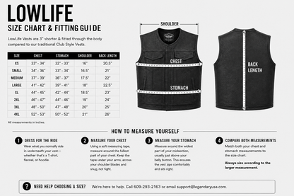 Legendary Lowlife NCP Black Leather Club Vest