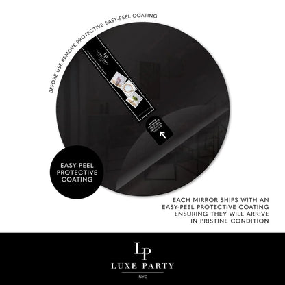 13" Black Round Light Weight Mirror Charger Plate