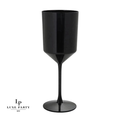 Upscale Round Black Plastic Wine Cups | 4 Cups