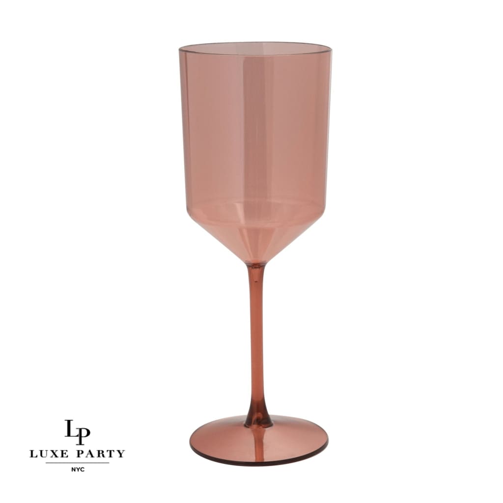 Upscale Round Transparent Rose Plastic Wine Cups | 4 Cups
