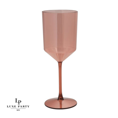 Upscale Round Transparent Rose Plastic Wine Cups | 4 Cups