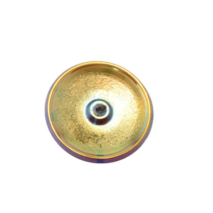 Czech Glass Dragonfly Button 40mm - Amber Orange with Gold Lustre Shank Button