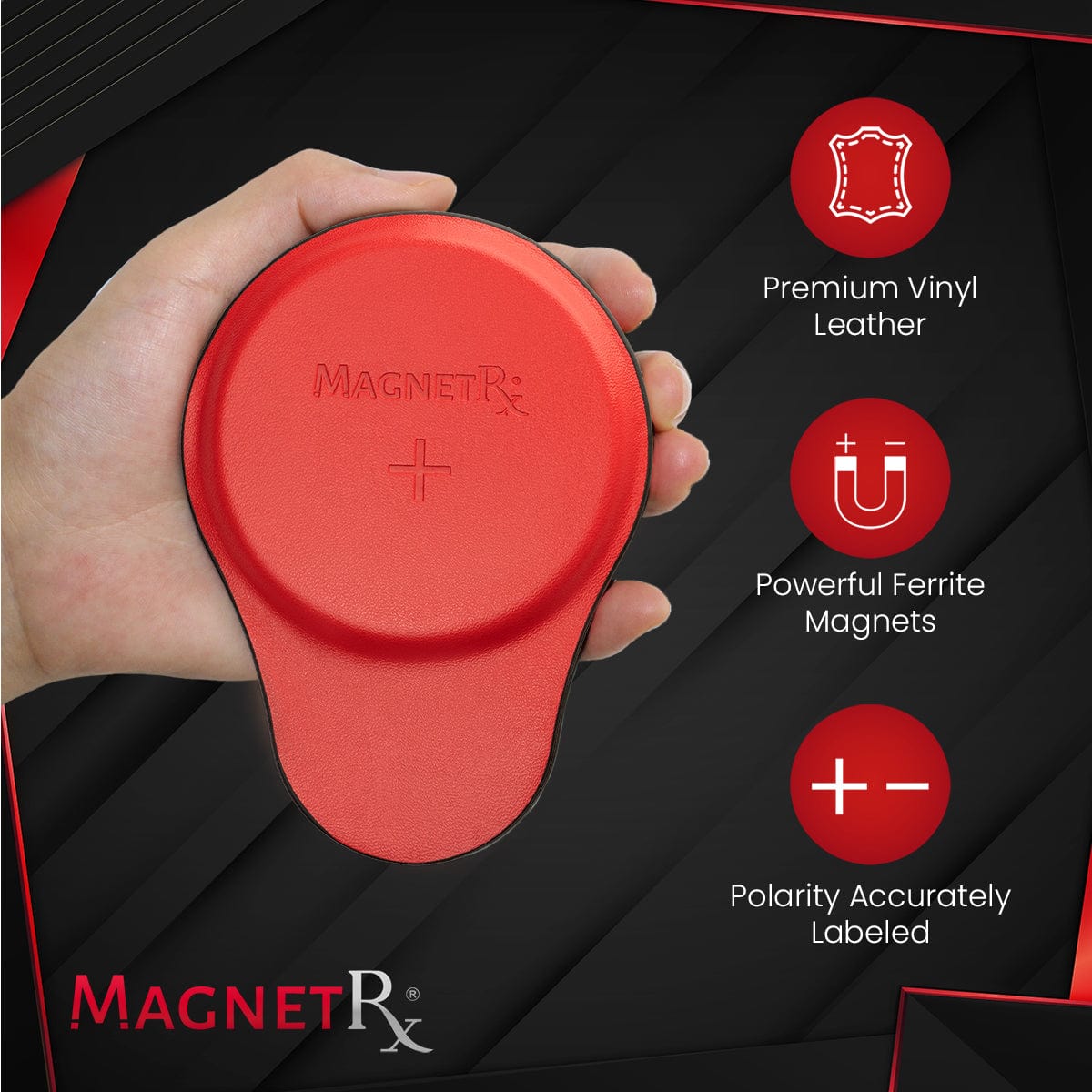 Biomagnetic Therapy Magnet Kit — Ferrite & Leather (6 Large Magnets)