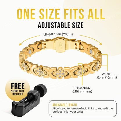 Clover Magnetic Bracelet for Women (Gold)