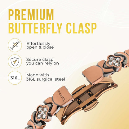 Copper Clover Magnetic Bracelet for Women