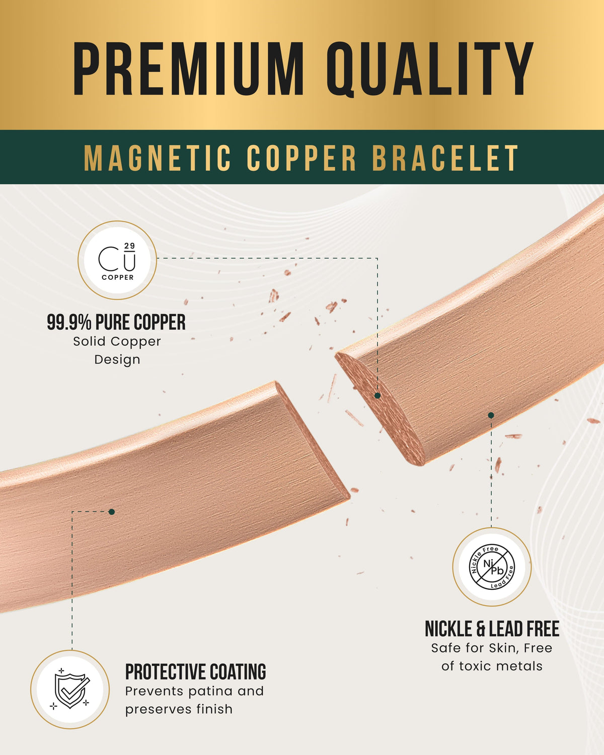 Magnetic Therapy Copper Cuff Bracelet