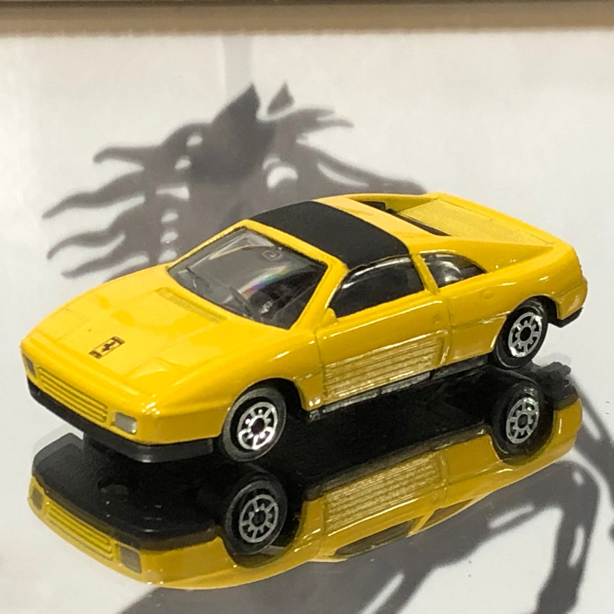 Ferrari 348ts Yellow - Black Interior by MC Toy 1:60 (China)(No box)