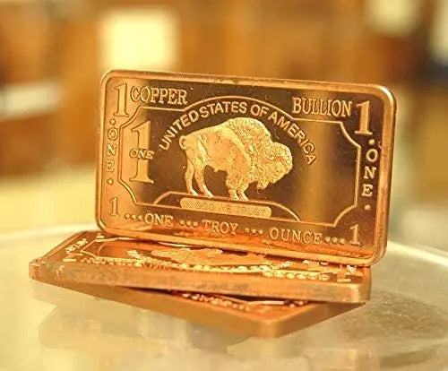 1 oz One Troy Ounce USA American Buffalo .999 Fine Copper Bar Ingot Cu Element