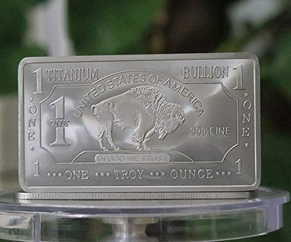 1 oz One Troy Ounce USA American Buffalo .999 Fine Titanium Bar Ti Element