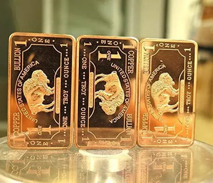 1 oz One Troy Ounce USA American Buffalo .999 Fine Copper Bar Ingot Cu Element