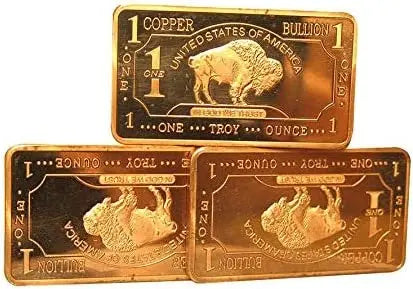 1 oz One Troy Ounce USA American Buffalo .999 Fine Copper Bar Ingot Cu Element